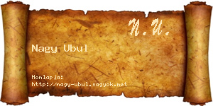 Nagy Ubul névjegykártya